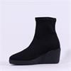 Miss Elastic Wedge Sock Boot - Black